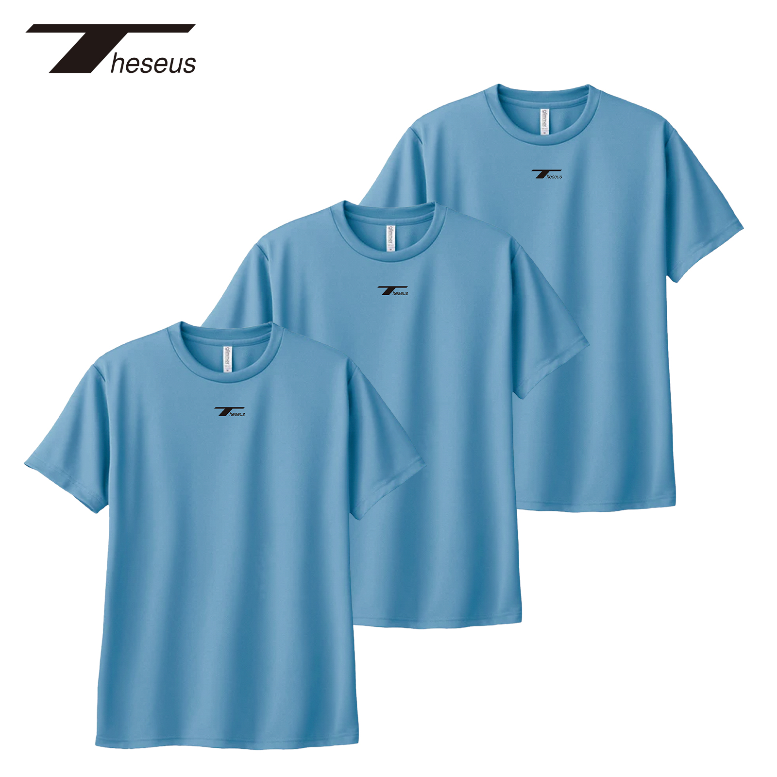 THESEUS テセウス 半袖 Tシャツ 同色3枚セット 丸首 スポーツ 