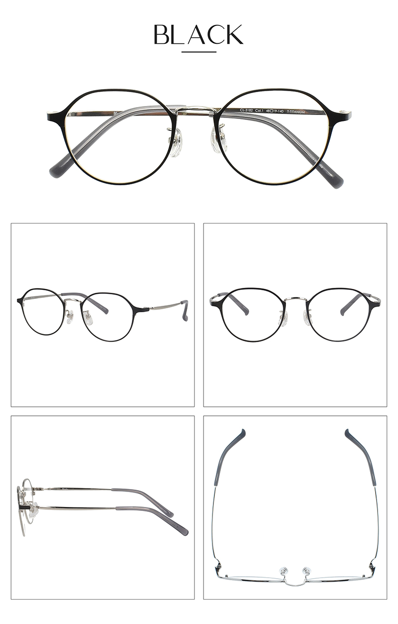 【日本製 Nikonレンズ使用 遠近両用メガネ】ブランシック クラシック CL-3182［全額返金保証］ニコン 老眼鏡 おしゃれ 男性 女性 メンズ レディース 処方箋 乱視 対応 オーダー 眼鏡 日本製 Nikon レンズ使用 遠近両用メガネ】ブランシック クラシック CL