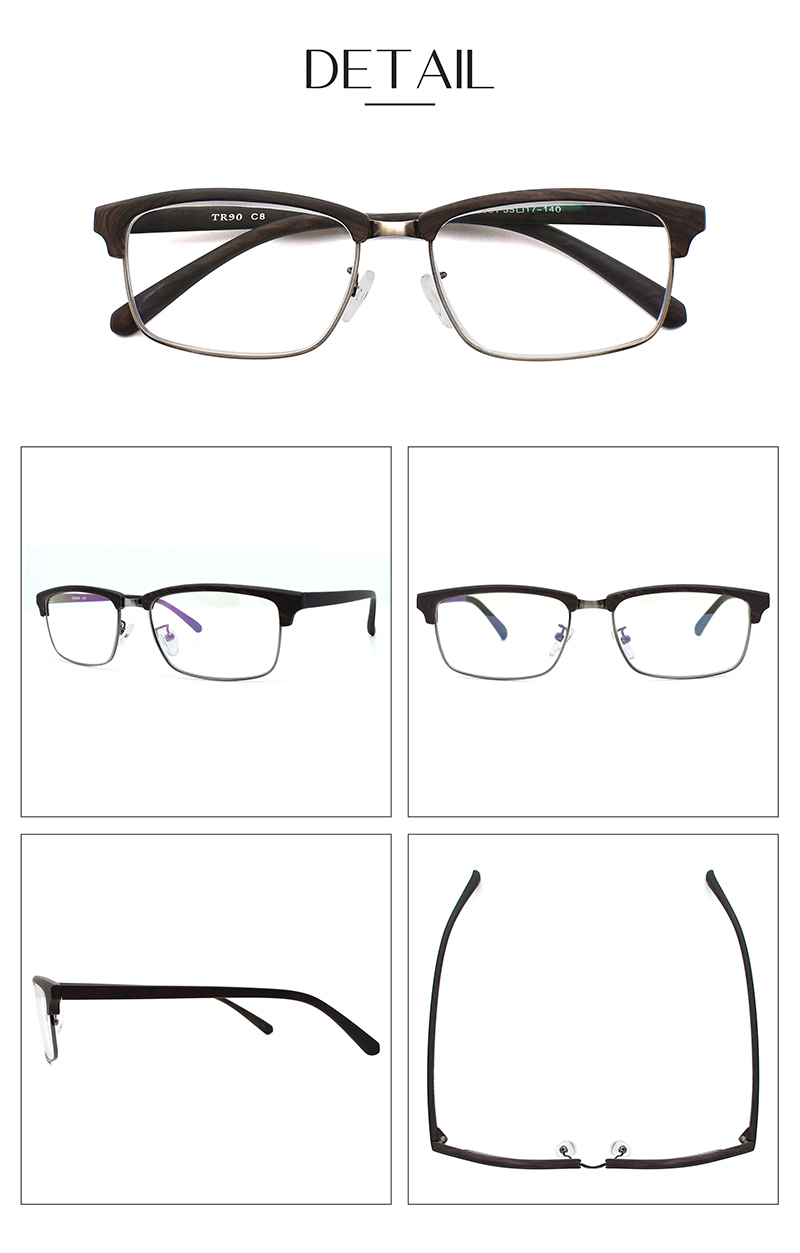 ブルーライト・UVカット 遠近両用メガネ】TRウッドグレイン［全額返金