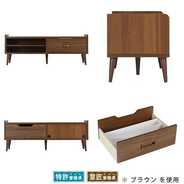 arne（アーネ） テレビ台 白 脚付き 120センチ 完成品 ローボード 120