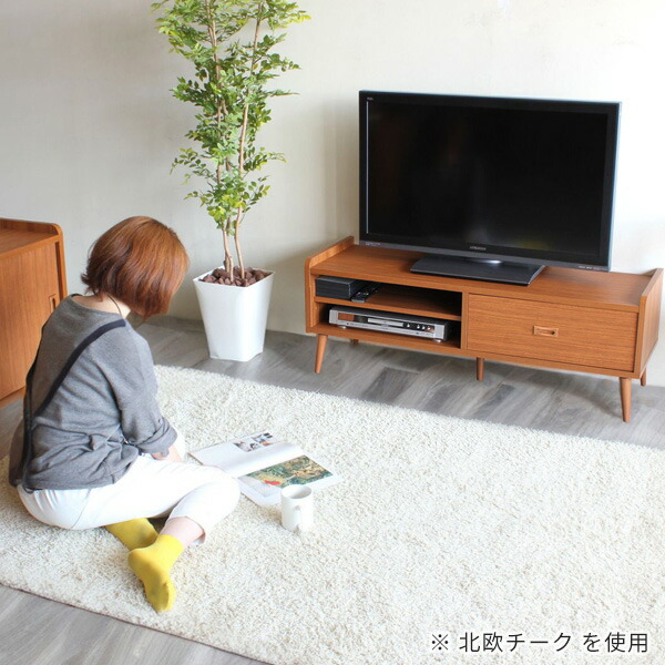 arne（アーネ） テレビ台 白 脚付き 120センチ 完成品 ローボード 120