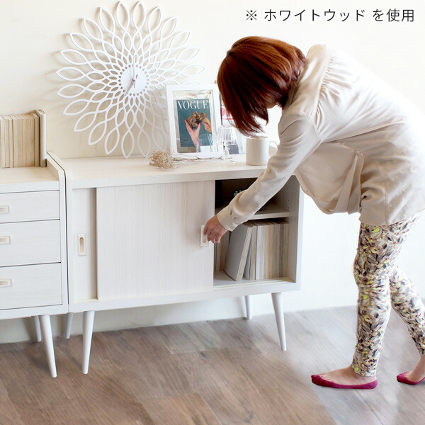 arne（アーネ） サイドボード 本棚 引き戸 キャビネット 北欧 木製