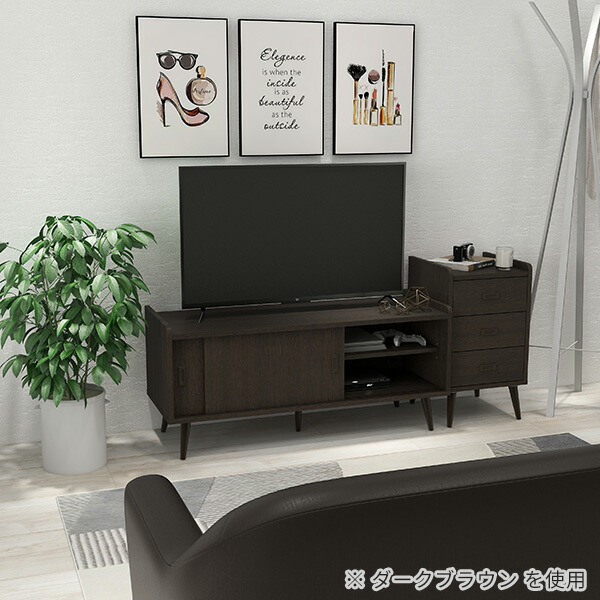 arne（アーネ） ローボード 脚付き 白 120 サイドボード キャビネット