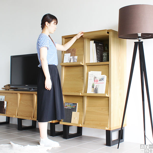 【最終値下げ】キャビネット　ラック　本棚　テレビ台付 arne（アーネ） フラップラック 本棚 キャビネット フラップ扉