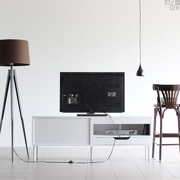 arne（アーネ） テレビ台 キャビネット 白 完成品 鏡面 リビング収納