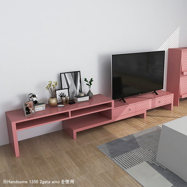 arne（アーネ） テレビ台 コーナー 40型 白 ローボード 伸縮 完成品