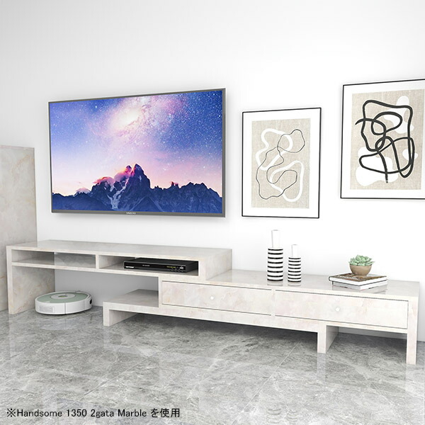 arne（アーネ） テレビ台 コーナー 40型 白 ローボード 伸縮 完成品