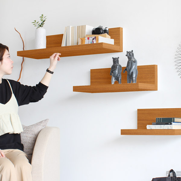 ✾木製飾り棚✾自宅保管品・ウォールラック・ディスプレイ arne（アーネ） ディスプレイラック ナチュラル 1段 ディスプレイ