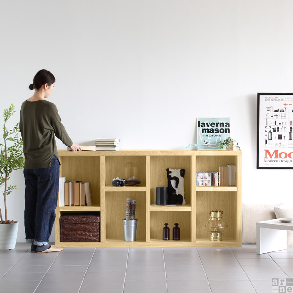 arne リビング収納 ディスプレイラック 完成品 本棚 ブラック