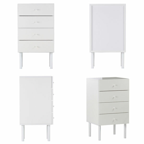 ホワイト 4段チェスト スリム 収納チェスト ルームス 4段 スリム サンカ リビングチェスト 【通販