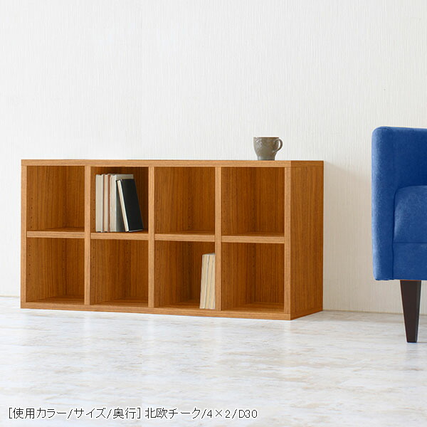 arne（アーネ） 本棚 オープンラック 2段 奥行30cm 大容量 完成品 ロー