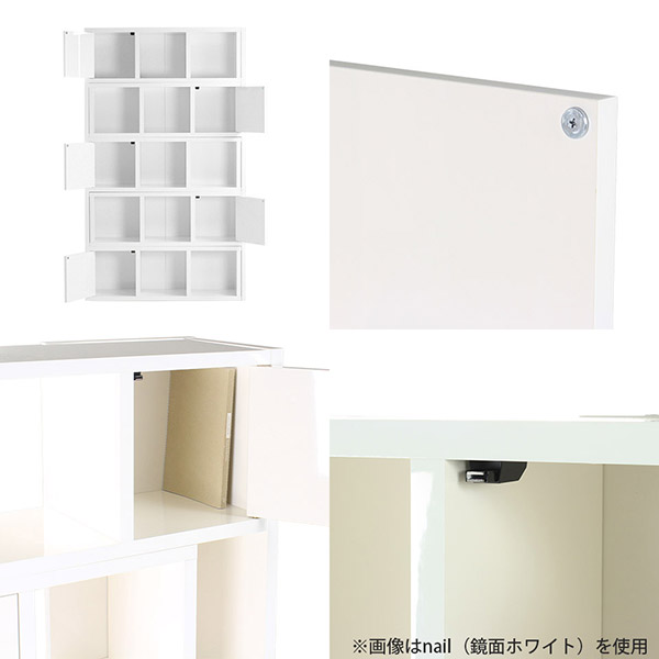 arne（アーネ） オープンラック 黒 5段 本棚 扉付 大容量 完成品