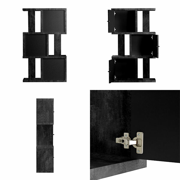 arne（アーネ） 本棚 オープンラック s字 黒 ディスプレイラック 完成