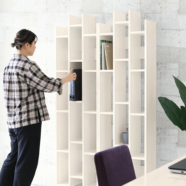 arne（アーネ） ディスプレイラック スリム ホワイト 完成品 ラック 約