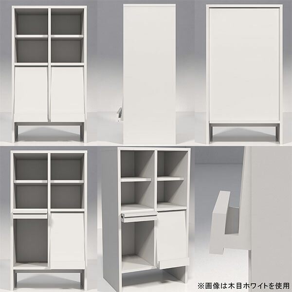 収納棚 リビング収納 キャビネット フラップ扉 完成品 日本製 おしゃれ A4 書類 扉付き収納 書棚 本棚 モダン 木製 シンプル 高品質 ☆の画像