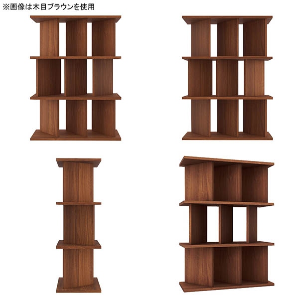 オープンラック パーティションラック おしゃれ 自立式 本棚 完成品 木製 間仕切りシェルフ 日本製 リビング収納 子供部屋 和風 ☆_4