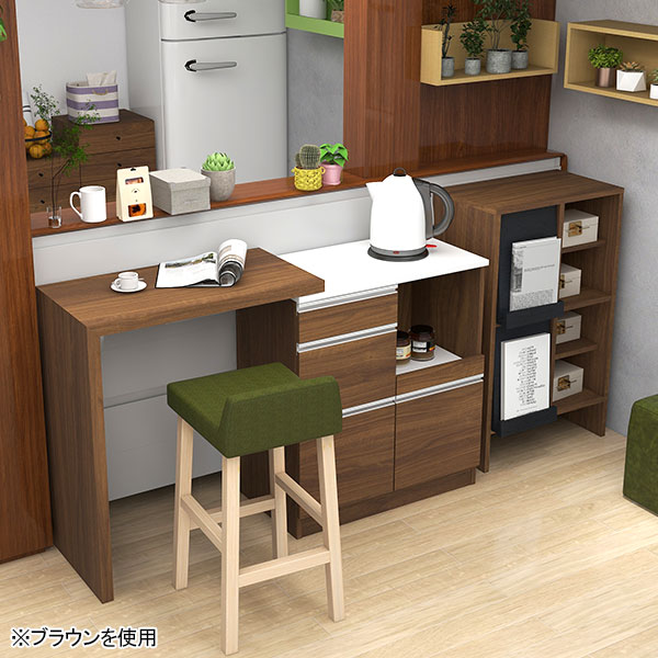 stp-0682　ビストロ レンジボード　キッチンボード　ナチュラル　幅58　スライドテーブル付き　2口コンセント　コード穴　レンジ台　キッチン収納　家具　キッチンラック　食器棚　木目調　キッチンカウンター　レンジラック　キッチン　CERISE　スリーズ　佐藤産業 キッチンボード 食器棚 レンジ台 幅60cm コンセント付き ライト