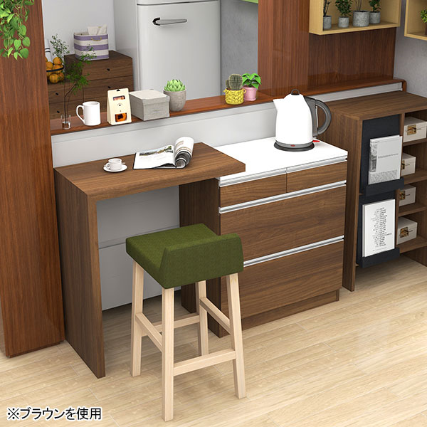 キッチンカウンター レンジ台 作業台 コンセント付き 食器棚 電子