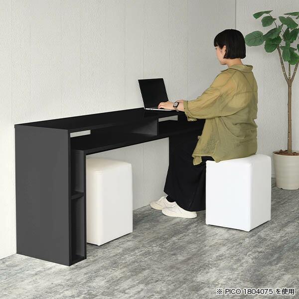 コンソールテーブル　サイドボード　デスクサイド　テーブル　ローテーブル　鏡面　収納　ブラック　カフェテーブル　高さ50cm　日本製