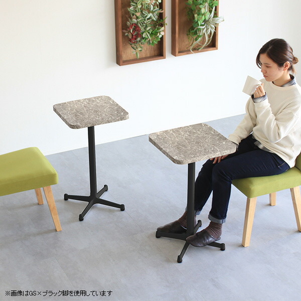 arne（アーネ） カフェテーブル 四角 一人暮らし 黒 幅40 小 高さ70