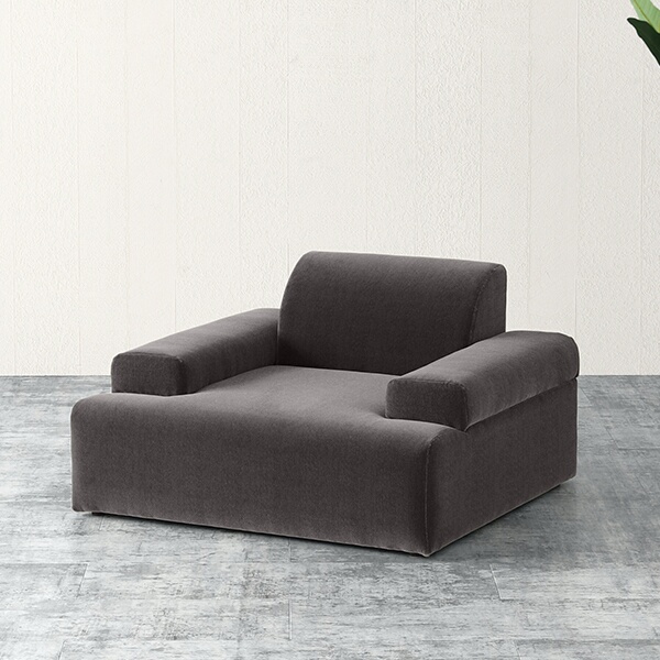 ローソファ 低い 脚なし ソファ ローソファー ベロア 一人掛け 1人掛け