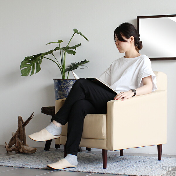 arne（アーネ） ソファ 一人掛け レザー 1人 ソファー 一人用 合皮 黒