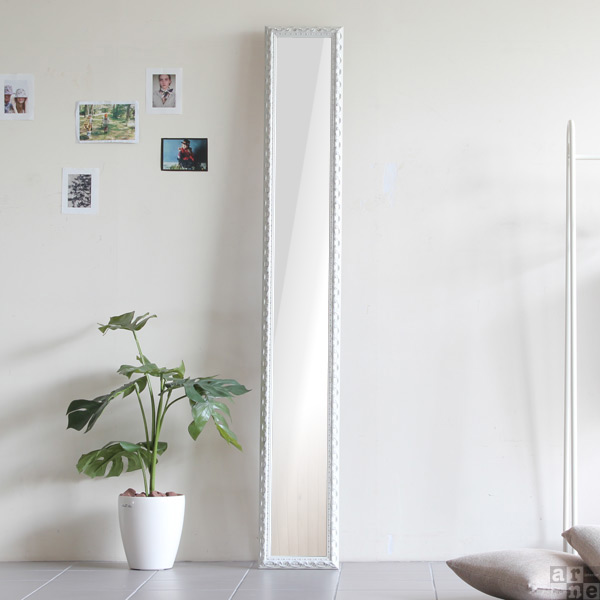 arne（アーネ） 鏡 全身 スタンドミラー 全身鏡 ゴールド 白 スリム