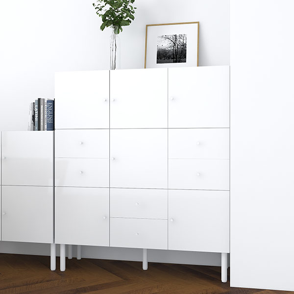 ホワイト　サイドボード　チェスト　IKEA ハウガ　組み立て済　キャビネット　白 HAUGA ハウガ サイドボード, ホワイト, 140x84 cm - IKEA