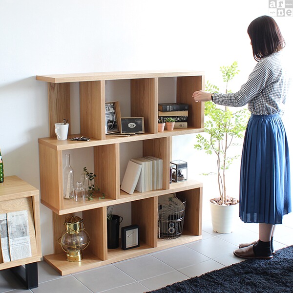 ディスプレイラック オープンラック 3段 ラック ディスプレイ 棚 収納 3段ラック 奥行30cm リビング収納 飾り棚 日本産 木製 ◎の画像