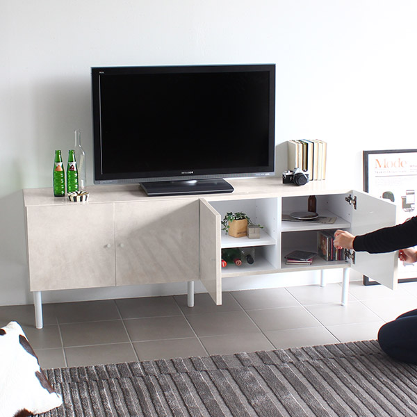 arne（アーネ） テレビボード 160 リビングボード 鏡面 完成品 北欧 脚