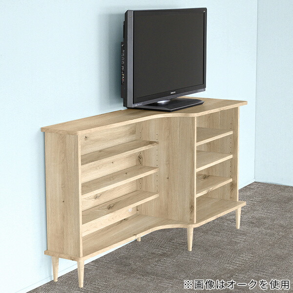 展示品　シボネ　リノリウム　オーク材　サイドボード　シェルフ　飾り棚　テレビ台 arne（アーネ） テレビ台 150センチ ハイタイプ 55インチ 白 完成品