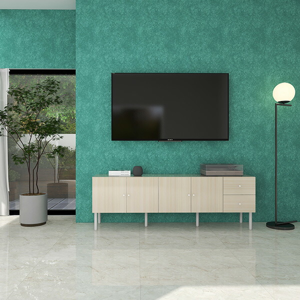 arne テレビ台 白 脚付き 鏡面 ローボード 180cm テレビボード