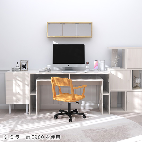 壁面収納 ウォールミラー 二面鏡 ミラー 石膏ボード 約幅60 ウォールキャビネット ウォールボックス 洗面所 収納棚 ウォールラック 天然木 メイクボックス ★_10