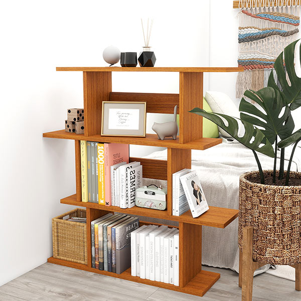 オープンシェルフ 3段 木製 白 パーテーション ラック 飾り棚 本棚 100