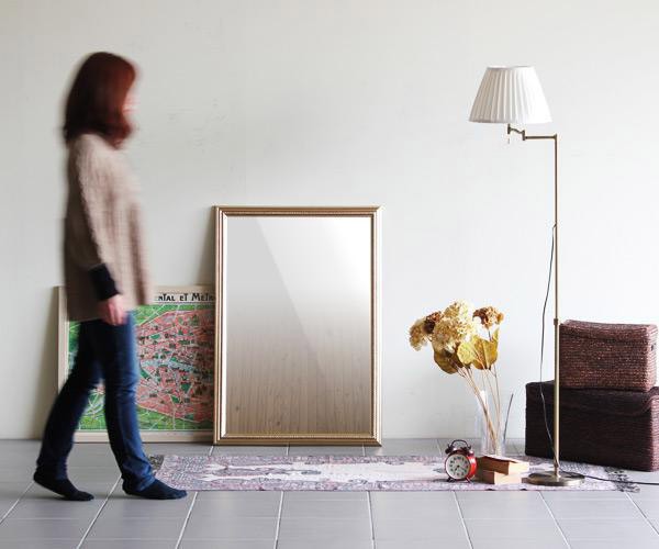 arne（アーネ） 姿見 鏡 アンティーク 大型 ミラー ゴールド 白 金