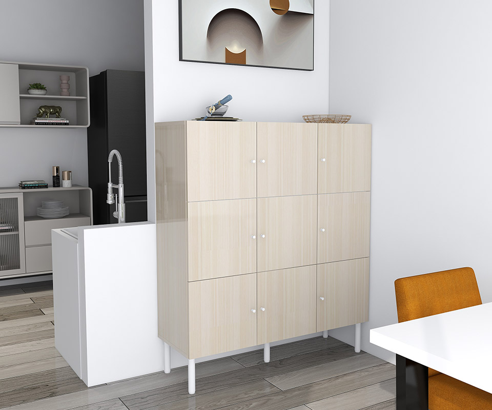 arne（アーネ） 本棚 扉付 大容量 扉付き 収納 脚付き キャビネット