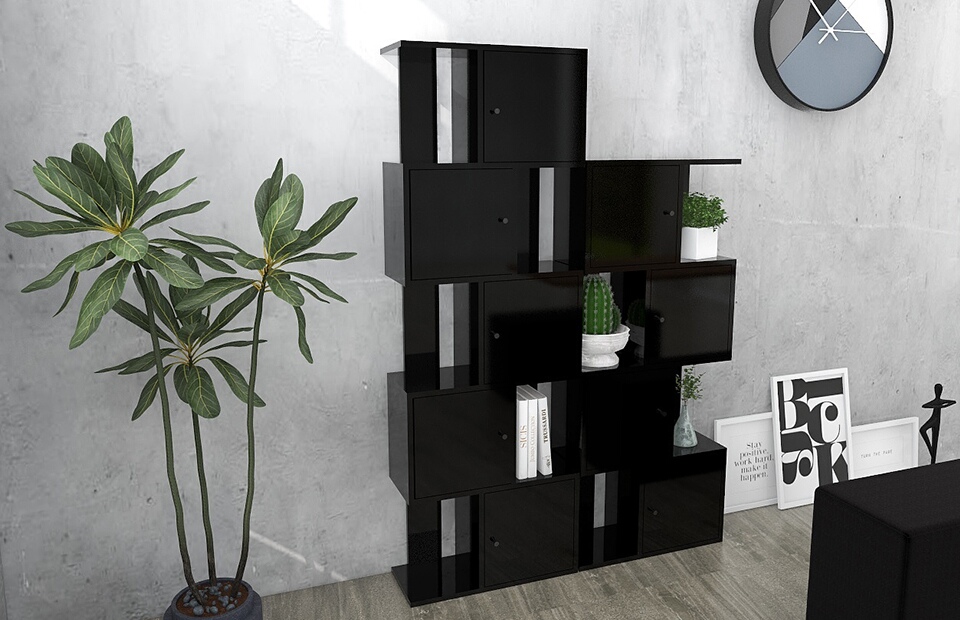 arne（アーネ） ディスプレイラック 本棚 扉付 完成品 大型 s字ラック