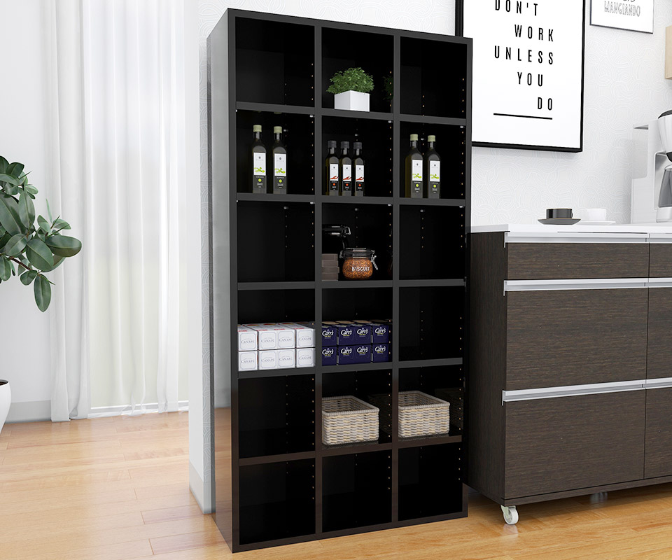 arne（アーネ） 本棚 a4 ブラック 大容量 シェルフ 6段 おしゃれ 収納