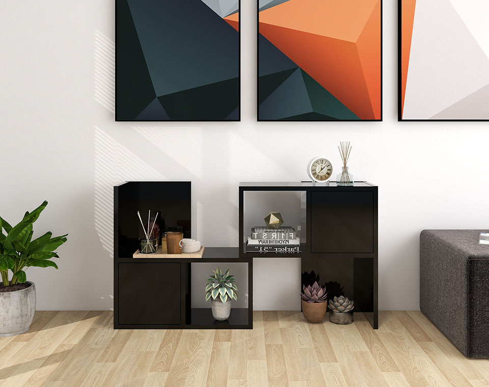 arne（アーネ） オープンラック 2段 黒 ディスプレイラック 完成品