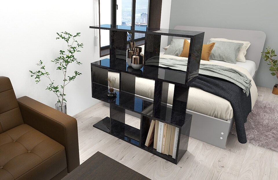 arne（アーネ） オープンラック 本棚 黒 カラーボックス 飾り棚 3段