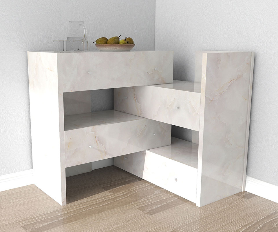 鏡面ホワイト 収納棚&チェスト チェスト タンス 鏡面 ローチェスト 木製 白 ホワイト 収納 おしゃれ