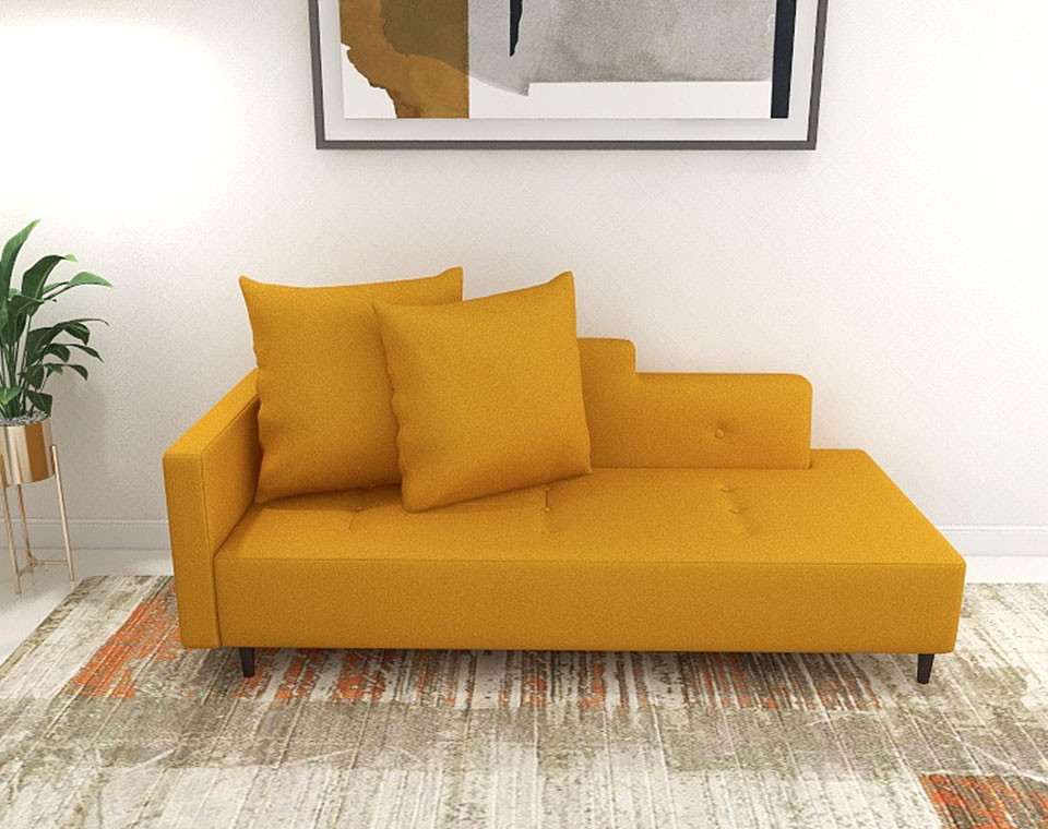 ソファ カウチソファ 片肘 おしゃれ ブルー 青 イエロー 寝椅子 2.5人