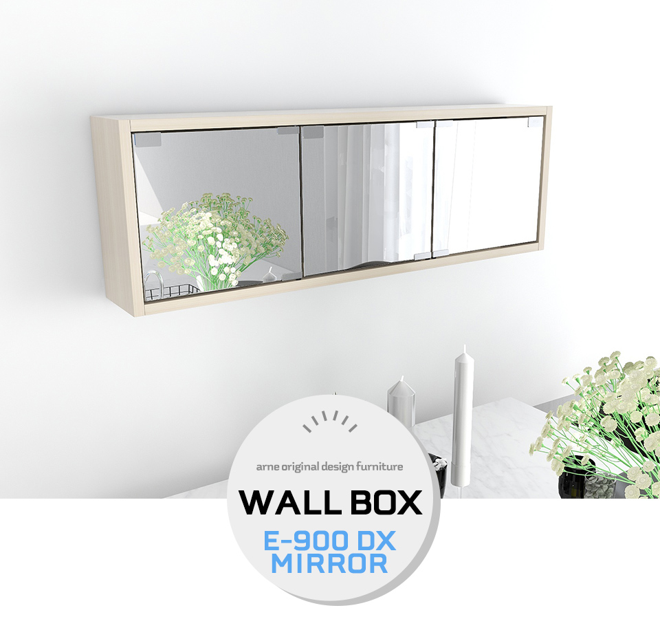 arne ウォールシェルフ ミラーキャビネット 三面鏡 壁掛け 収納 棚 扉