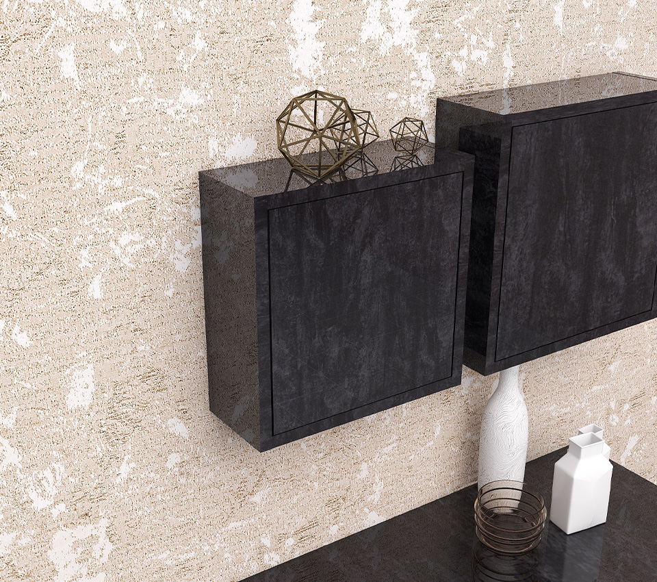 【自宅】　ウォールラック ウッドウォールラック 幅48cm 壁面収納 WLR-46 ブラック K251444