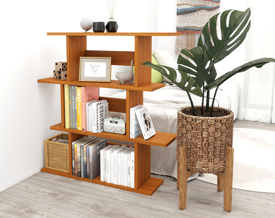 オープンシェルフ 3段 木製 白 パーテーション ラック 飾り棚 本棚 100