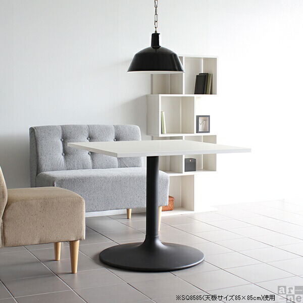 ダイニングテーブル 2人 2人用 小さめ 小さい リビングテーブル カフェテーブル 一人暮らし 四角 白 正方形 1本脚 一本脚 □ | arne | 05