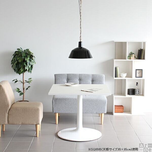 ダイニングテーブル 2人 2人用 小さめ 小さい リビングテーブル カフェテーブル 一人暮らし 四角 白 正方形 1本脚 一本脚 □ | arne | 08