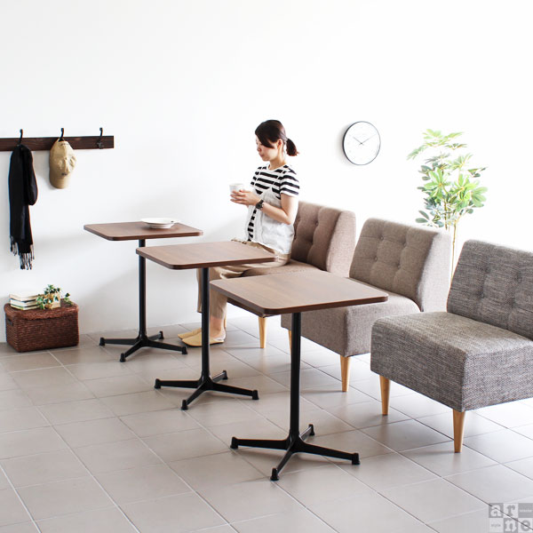 カフェテーブル センターテーブル ダイニングテーブル 正方形 一本脚 木製 cafe-SP01 55TD □ | arne | 07