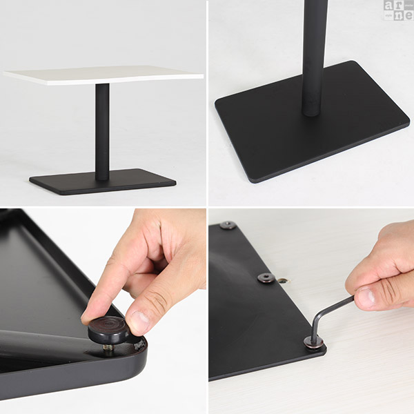 ダイニングテーブル 低め カフェテーブル ブラウン ホワイト 高さ60cm 一人暮らし 1本脚 コーヒーテーブル 北欧 白 木製 □ | arne | 03