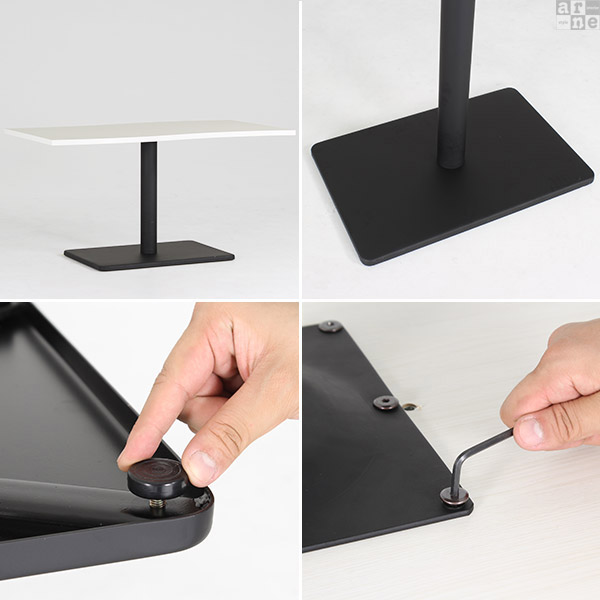 センターテーブル 幅120 リビングテーブル カフェテーブル ブラウン ホワイト 高さ60cm 1本脚 コーヒーテーブル 北欧 白 木製 □ | arne | 03